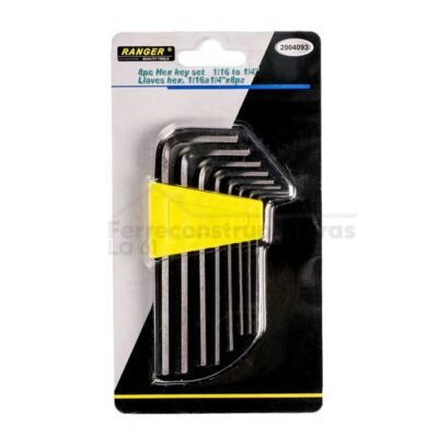 Llaves Hexagonales Ranger 1/16a1/4"x8p